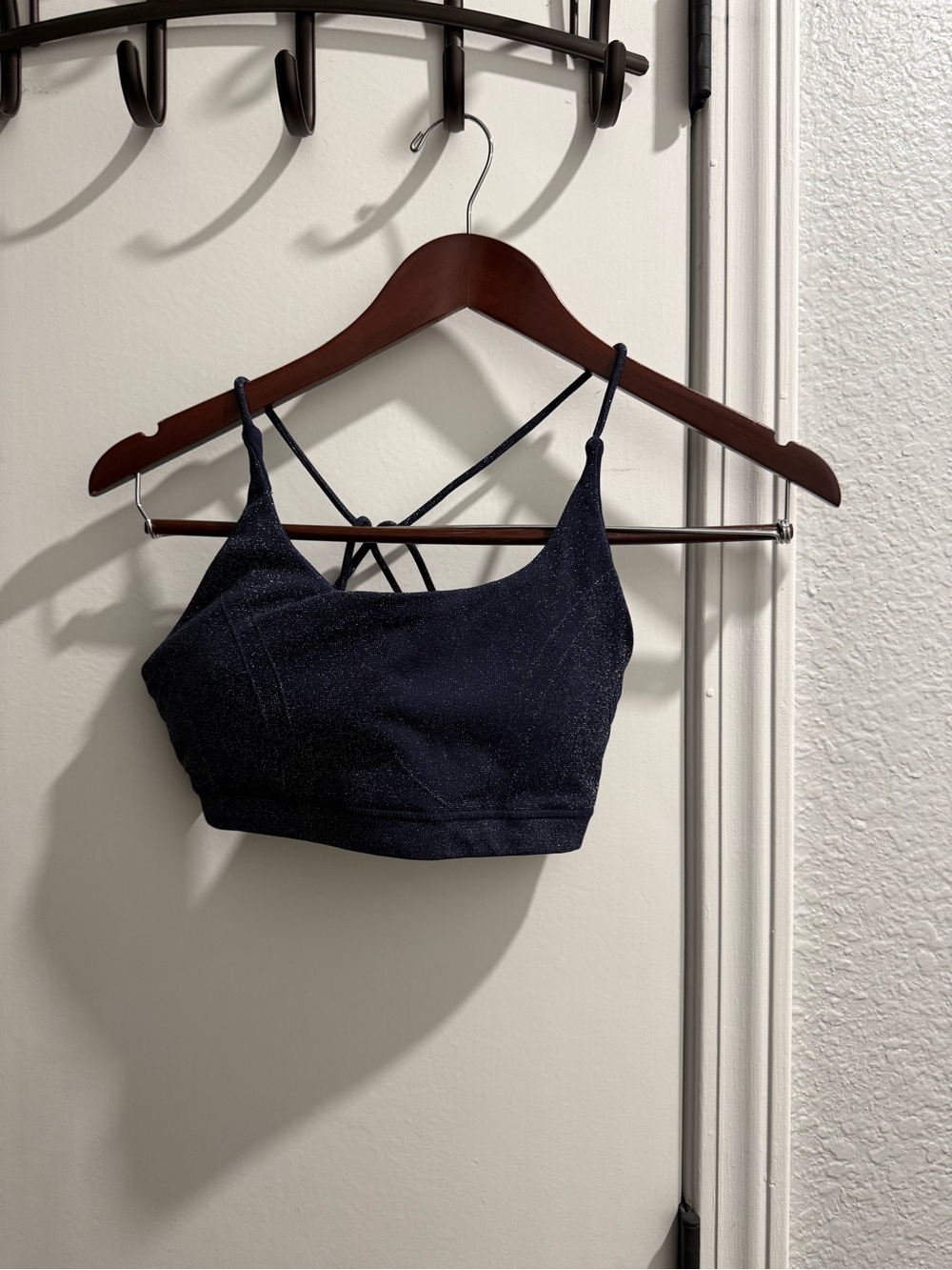 Fabletics Navy Shimmer Sports Bra – Medium